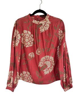 Colorful Floral Top Pink 4 Boho Indie Cottage Feminine Artsy Preppy Resort Chic